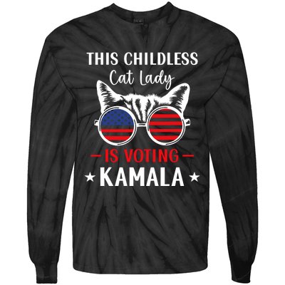 This Childless Cat Lady Is Voting Kamala Tie-Dye Long Sleeve Shirt