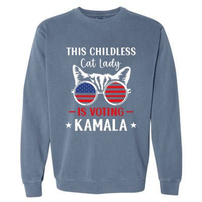 This Childless Cat Lady Is Voting Kamala Garment-Dyed Sweatshirt