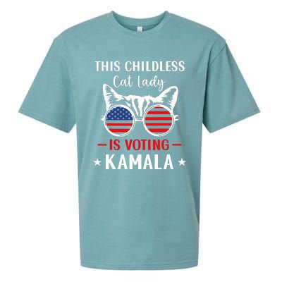 This Childless Cat Lady Is Voting Kamala Sueded Cloud Jersey T-Shirt