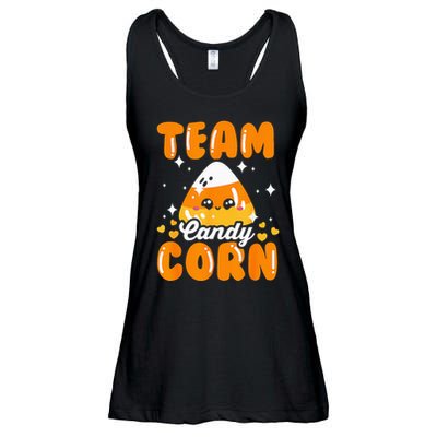 Team Candy Corn Halloween Ladies Essential Flowy Tank