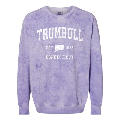 Trumbull Connecticut Ct Vintage Athletic Sports Colorblast Crewneck Sweatshirt