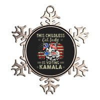 This Childless Cat Lady Is Voting Kamala Harris 2024 Metallic Star Ornament