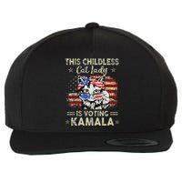 This Childless Cat Lady Is Voting Kamala Harris 2024 Wool Snapback Cap