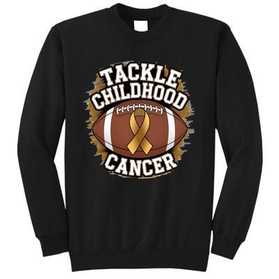 Tackle Childhood Cancer Gold Ribbon Childs Cancer Awareness Sweatshirt