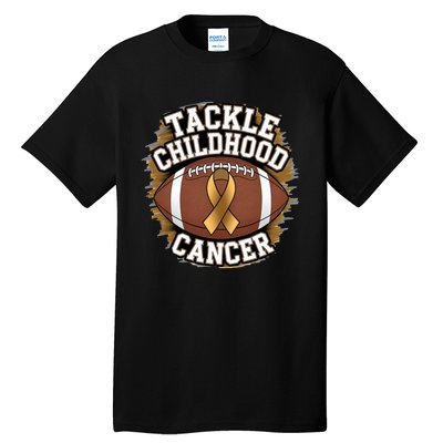 Tackle Childhood Cancer Gold Ribbon Childs Cancer Awareness Tall T-Shirt