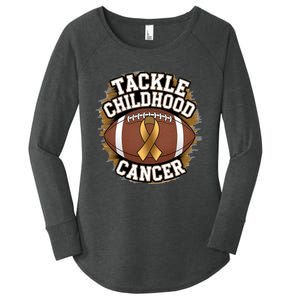 Tackle Childhood Cancer Gold Ribbon Childs Cancer Awareness Women's Perfect Tri Tunic Long Sleeve Shirt