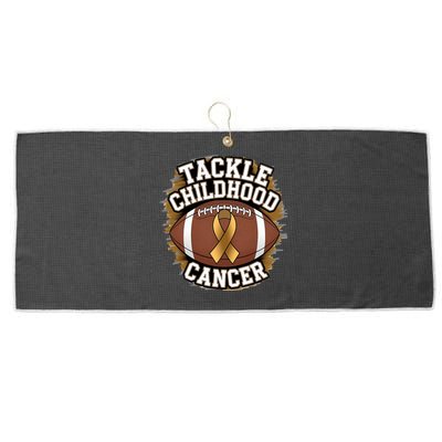 Tackle Childhood Cancer Gold Ribbon Childs Cancer Awareness Large Microfiber Waffle Golf Towel