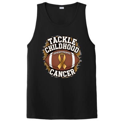 Tackle Childhood Cancer Gold Ribbon Childs Cancer Awareness PosiCharge Competitor Tank