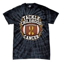 Tackle Childhood Cancer Gold Ribbon Childs Cancer Awareness Tie-Dye T-Shirt