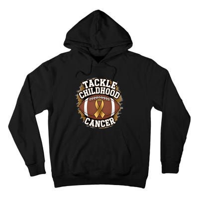 Tackle Childhood Cancer Gold Ribbon Childs Cancer Awareness Tall Hoodie