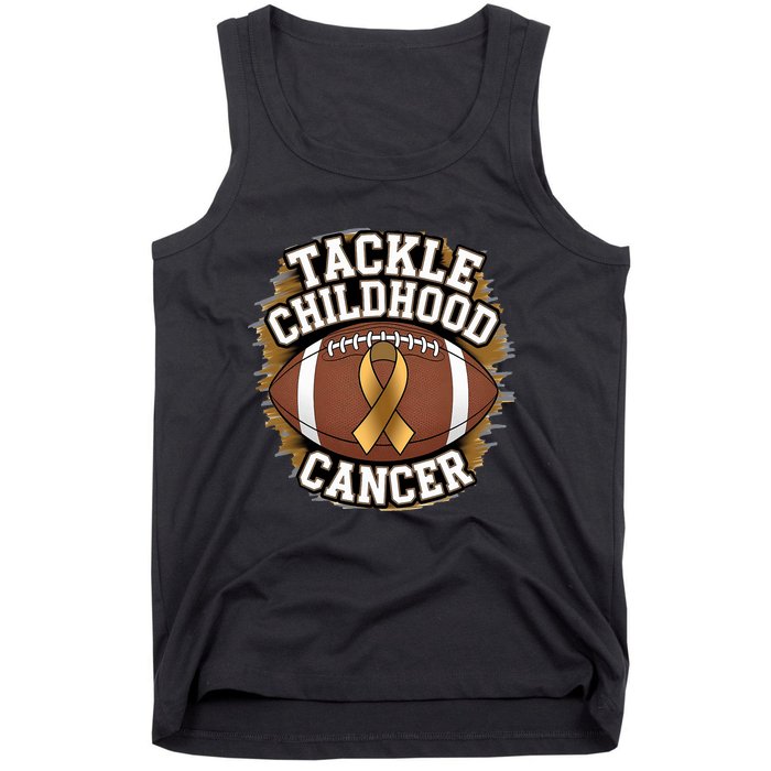 Tackle Childhood Cancer Gold Ribbon Childs Cancer Awareness Tank Top