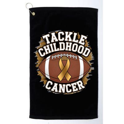 Tackle Childhood Cancer Gold Ribbon Childs Cancer Awareness Platinum Collection Golf Towel