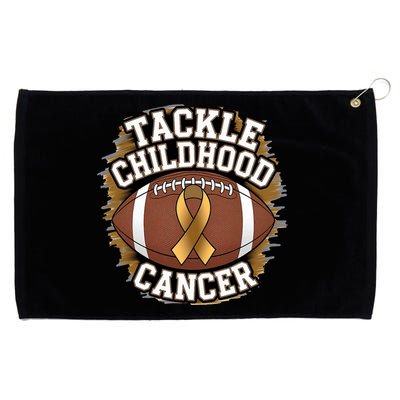 Tackle Childhood Cancer Gold Ribbon Childs Cancer Awareness Grommeted Golf Towel