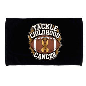 Tackle Childhood Cancer Gold Ribbon Childs Cancer Awareness Microfiber Hand Towel