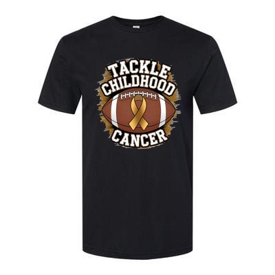 Tackle Childhood Cancer Gold Ribbon Childs Cancer Awareness Softstyle CVC T-Shirt