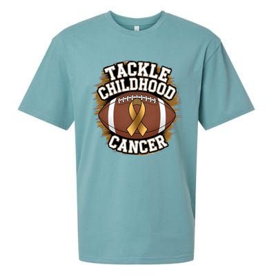 Tackle Childhood Cancer Gold Ribbon Childs Cancer Awareness Sueded Cloud Jersey T-Shirt