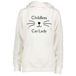 This Childless Cat Lady Ladies Is Voting Kamala Womens Funnel Neck Pullover Hood