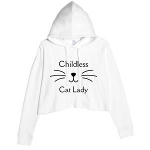 This Childless Cat Lady Ladies Is Voting Kamala Crop Fleece Hoodie