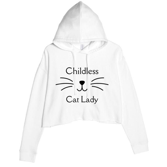 This Childless Cat Lady Ladies Is Voting Kamala Crop Fleece Hoodie