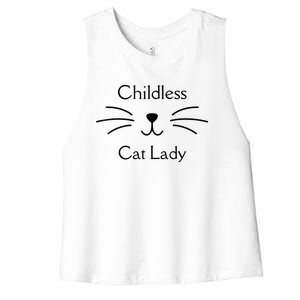 This Childless Cat Lady Ladies Is Voting Kamala Women's Racerback Cropped Tank