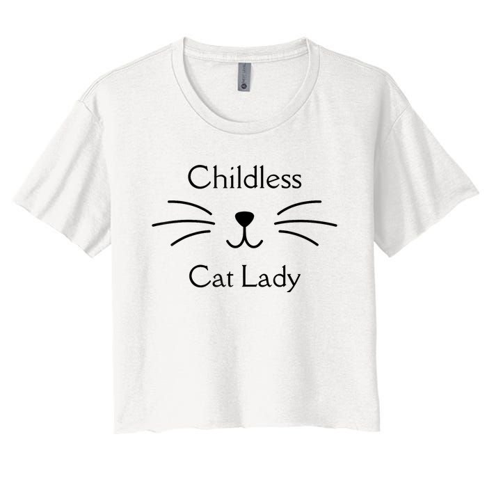 This Childless Cat Lady Ladies Is Voting Kamala Women's Crop Top Tee