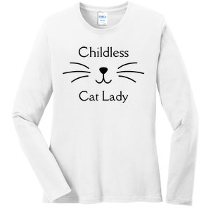 This Childless Cat Lady Ladies Is Voting Kamala Ladies Long Sleeve Shirt