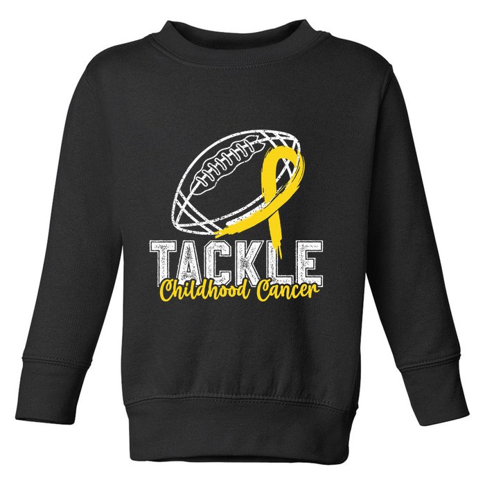 Tackle Childhood Cancer Football Childhood Cancer Awareness Toddler Sweatshirt