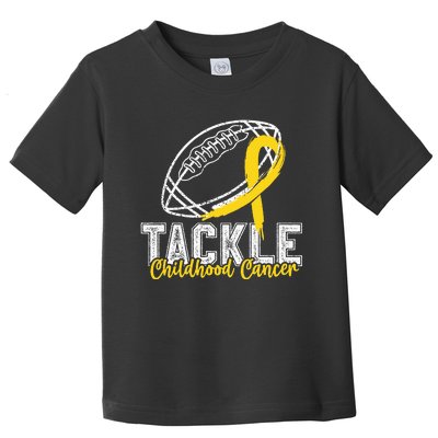 Tackle Childhood Cancer Football Childhood Cancer Awareness Toddler T-Shirt