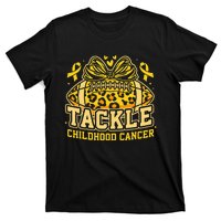 Tackle Childhood Cancer Football Childhood Cancer Awareness T-Shirt