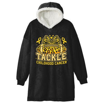 Tackle Childhood Cancer Football Childhood Cancer Awareness Hooded Wearable Blanket