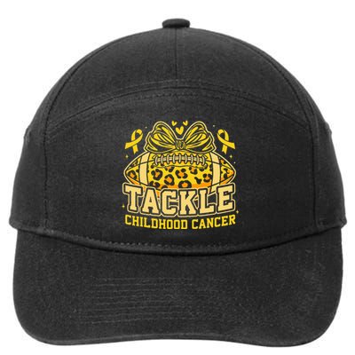 Tackle Childhood Cancer Football Childhood Cancer Awareness 7-Panel Snapback Hat