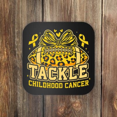 Tackle Childhood Cancer Football Childhood Cancer Awareness Coaster