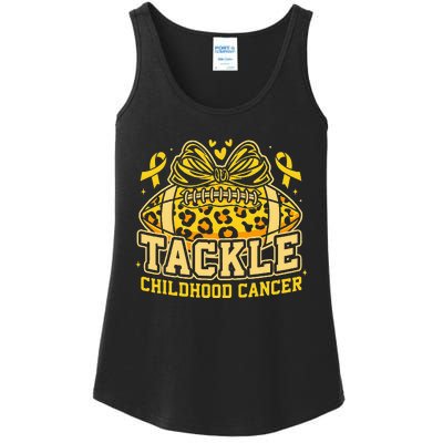 Tackle Childhood Cancer Football Childhood Cancer Awareness Ladies Essential Tank