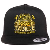 Tackle Childhood Cancer Football Childhood Cancer Awareness Flat Bill Trucker Hat