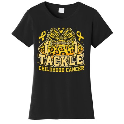 Tackle Childhood Cancer Football Childhood Cancer Awareness Women's T-Shirt