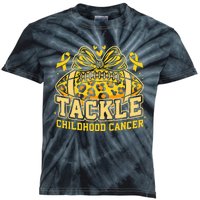 Tackle Childhood Cancer Football Childhood Cancer Awareness Kids Tie-Dye T-Shirt