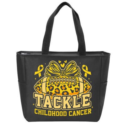 Tackle Childhood Cancer Football Childhood Cancer Awareness Zip Tote Bag