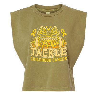 Tackle Childhood Cancer Football Childhood Cancer Awareness Garment-Dyed Women's Muscle Tee