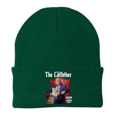 The Catfather Cat For Trump 2024 Knit Cap Winter Beanie