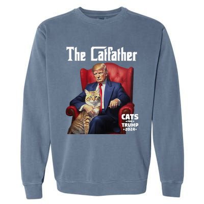 The Catfather Cat For Trump 2024 Garment-Dyed Sweatshirt