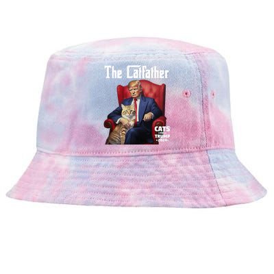 The Catfather Cat For Trump 2024 Tie-Dyed Bucket Hat