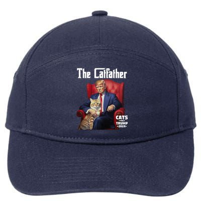 The Catfather Cat For Trump 2024 7-Panel Snapback Hat