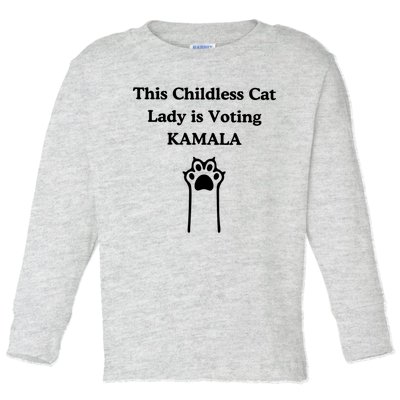 This Childless Cat Lady Is Voting Kamala Harris 2024 Toddler Long Sleeve Shirt