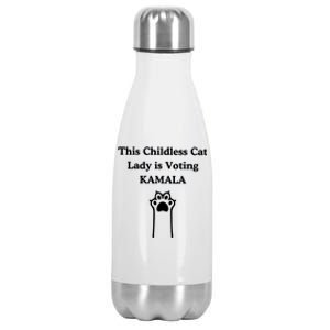 This Childless Cat Lady Is Voting Kamala Harris 2024 Stainless Steel Insulated Water Bottle