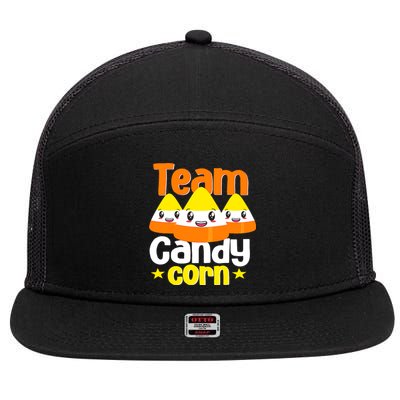 Team Candy Corn Halloween Costume Funny 7 Panel Mesh Trucker Snapback Hat