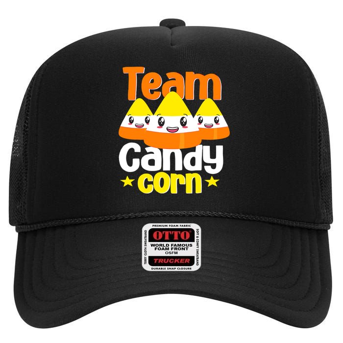 Team Candy Corn Halloween Costume Funny High Crown Mesh Back Trucker Hat