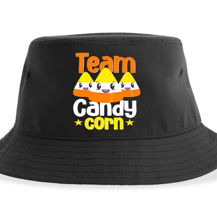 Team Candy Corn Halloween Costume Funny Sustainable Bucket Hat