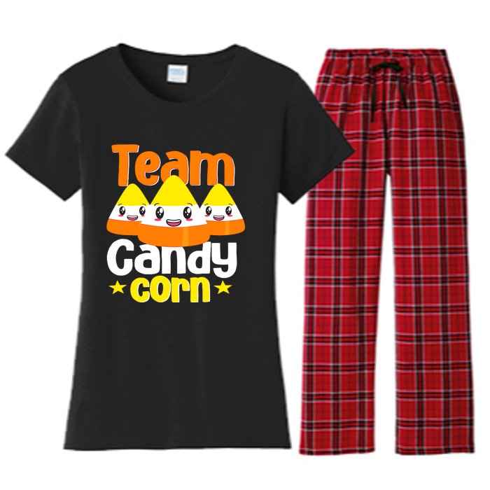 Team Candy Corn Halloween Costume Funny Women's Flannel Pajama Set