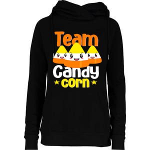 Team Candy Corn Halloween Costume Funny Womens Funnel Neck Pullover Hood