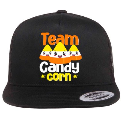 Team Candy Corn Halloween Costume Funny Flat Bill Trucker Hat